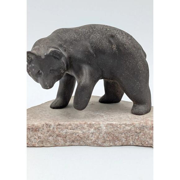 Maigon Daga Ceramic Bear Sculpture on Granite Base 6\
